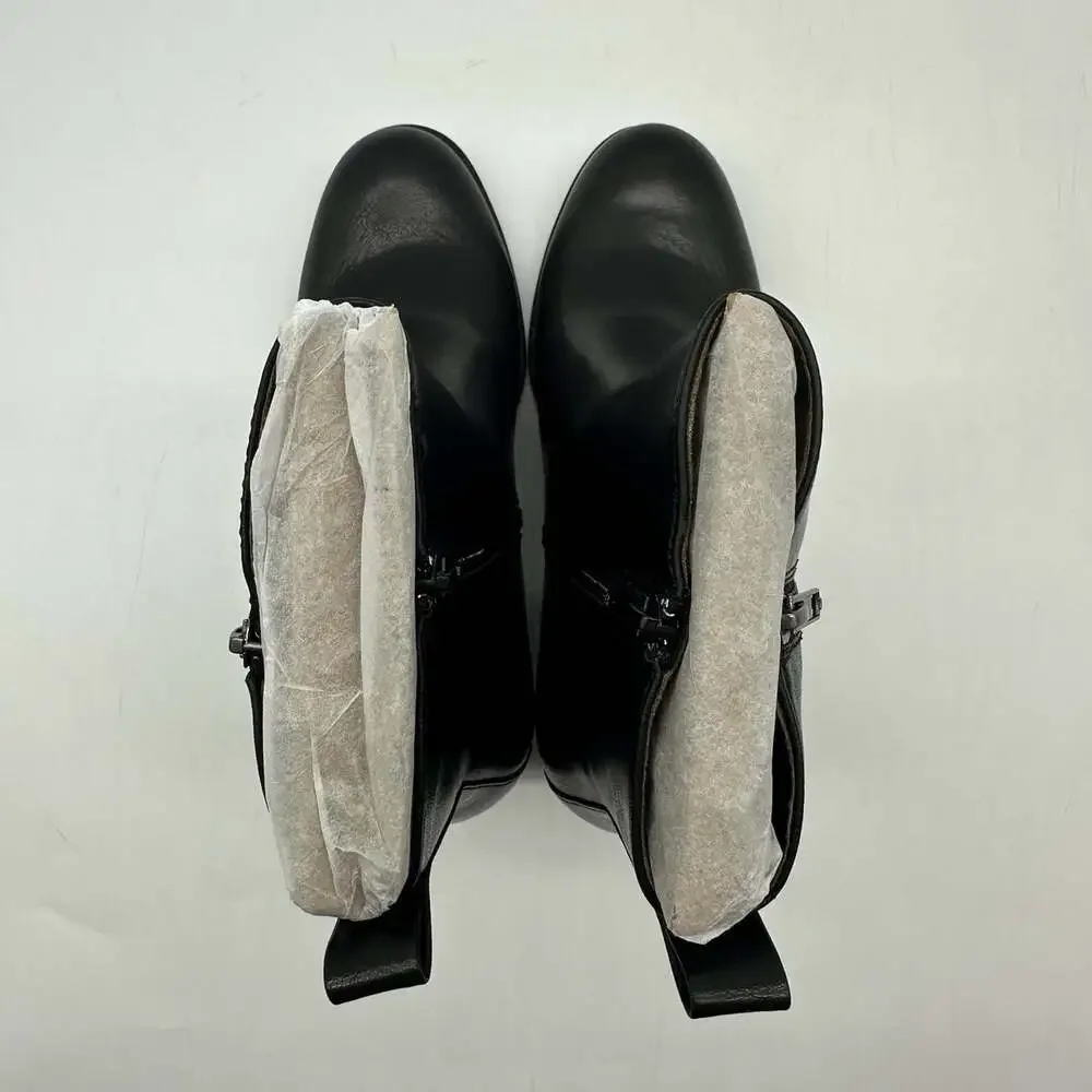 B.O.C. Born Concepts Boulder Black Faux Leather Zip-Up Bootie Women's Size 10M